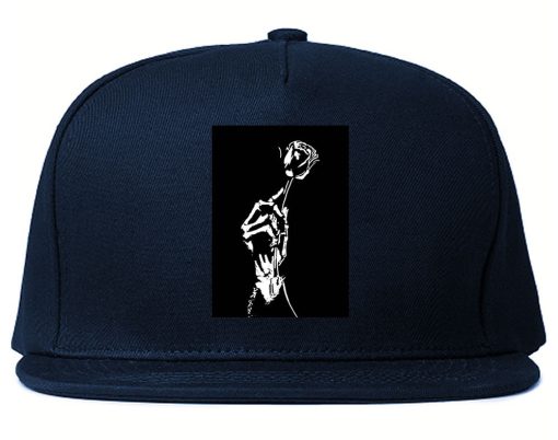 Skeleton Hand Rose Snapback Hat Cap - Image 2