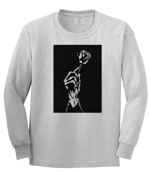 Skeleton Hand Rose Long Sleeve T-Shirt - Image 3
