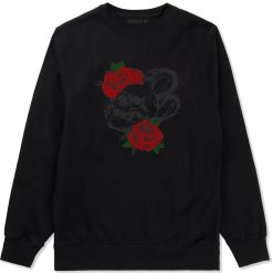 Skull And Roses Mens Crewneck Sweatshirt