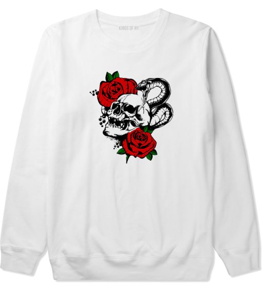 Skull And Roses Mens Crewneck Sweatshirt - Image 2