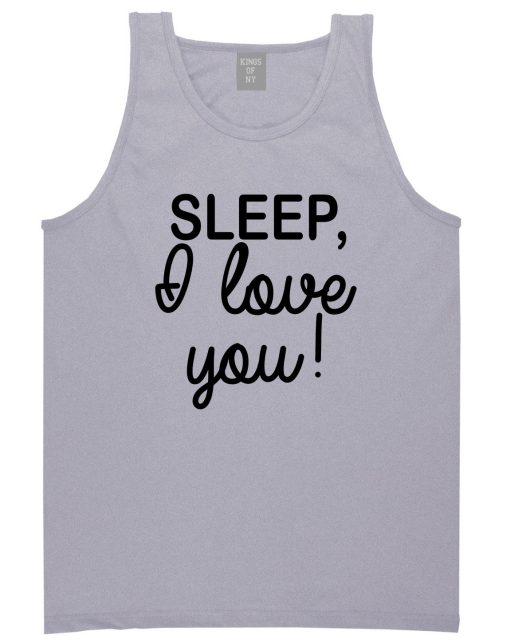 Sleep I Love You Funny Tired Mens Tank Top Shirt - Image 3