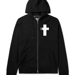 Small Cross Zip Up Hoodie Hoody