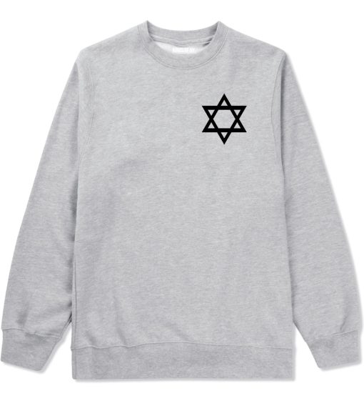 Star Of David Chest Mens Crewneck Sweatshirt - Image 3