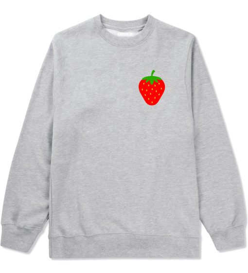 Strawberry Fruit Chest Mens Crewneck Sweatshirt - Image 3