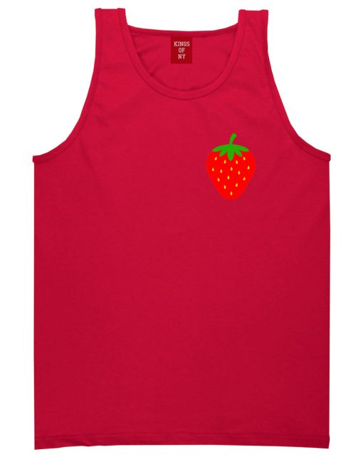 Strawberry Fruit Chest Mens Tank Top T-Shirt - Image 4