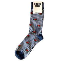 Striped Watermelon Slices Mens Cotton Socks