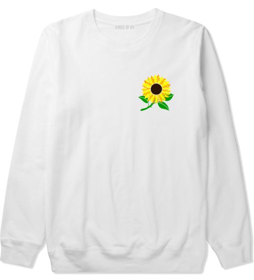 Sunflower Flower Chest Mens Crewneck Sweatshirt - Image 2