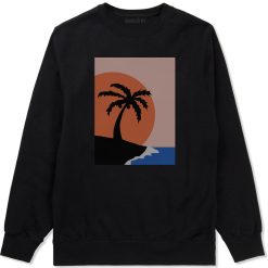 Sunset Palm Tree Vacation Mens Crewneck Sweatshirt