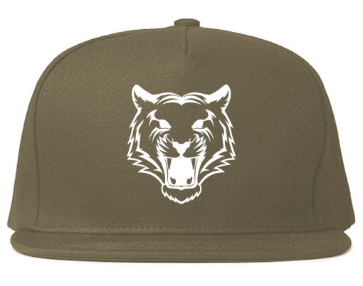 Tiger Face Outline Mens Snapback Hat - Image 3