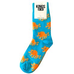 Turquoise Blue Octopus Sea Creature Mens Socks