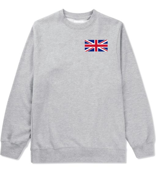 UK British Flag Chest Mens Crewneck Sweatshirt - Image 3