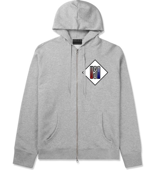 USA Diamond Logo Zip Up Hoodie - Image 2