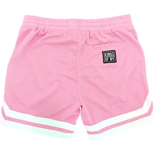 Vintage Striped Logo Mens Mesh Basketball Shorts With Pockets - Image 14