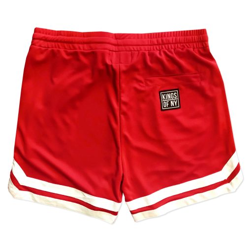 Vintage Striped Logo Mens Mesh Basketball Shorts With Pockets - Image 5