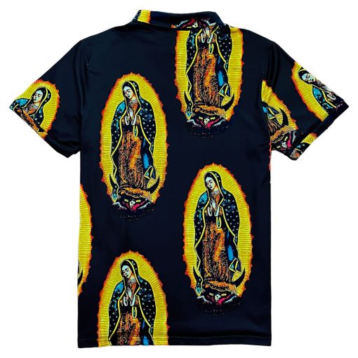 Virgin Of Guadalupe Religious Men's Polo Golf Shirt - Image 3