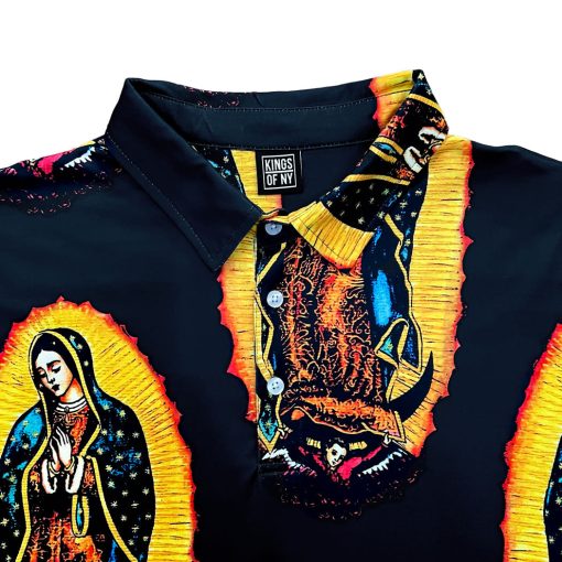 Virgin Of Guadalupe Religious Men's Polo Golf Shirt - Image 2
