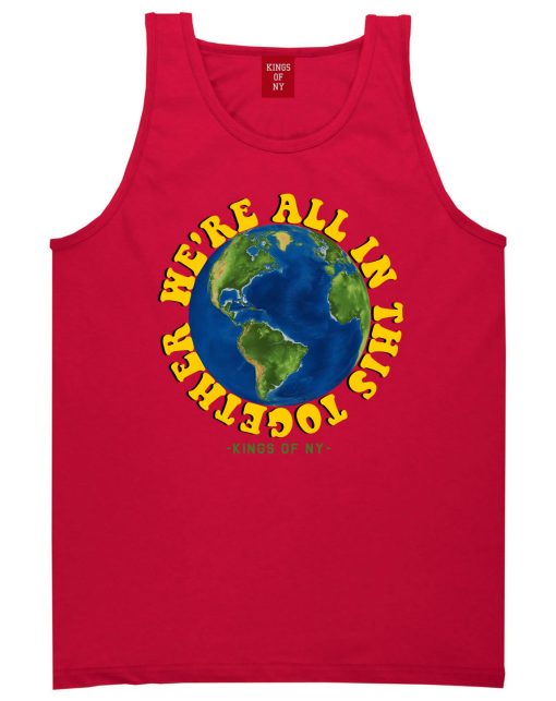 We're All In This Together Earth Mens Tank Top Shirt - Image 3