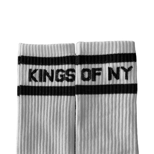 White And Black Logo Men's Striped Socks - Image 3