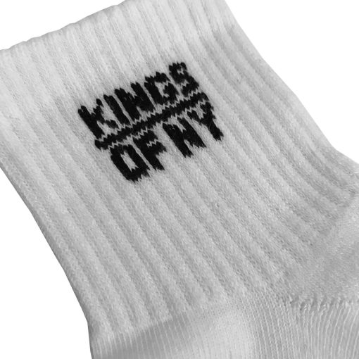 White Classic Logo Men's Quarter Ankle Socks - Image 5