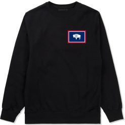 Wyoming State Flag WY Chest Mens Crewneck Sweatshirt