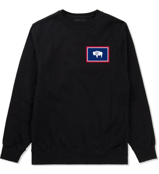 Wyoming State Flag WY Chest Mens Crewneck Sweatshirt