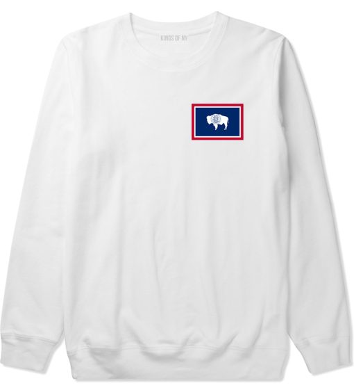 Wyoming State Flag WY Chest Mens Crewneck Sweatshirt - Image 2