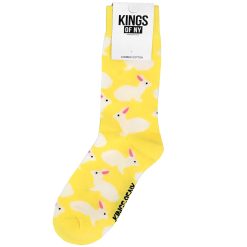 Yellow Easter Bunny Rabbit Mens Cotton Socks