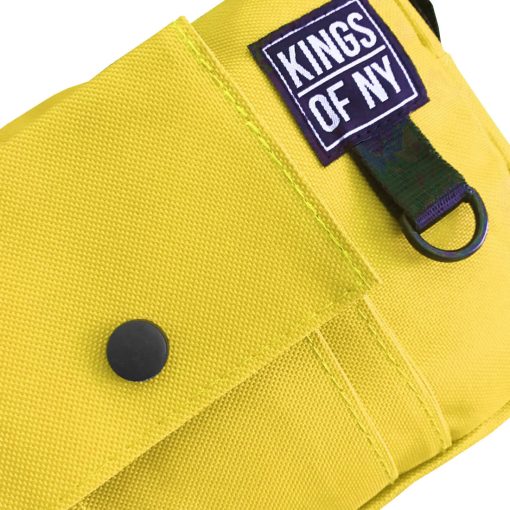 Yellow Front Pocket Mens Canvas Crossbody Sling Bag - Image 2