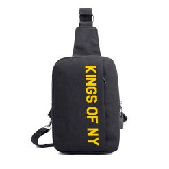 Yellow Logo USB Charging Cross Body Chest Bag (BLACK/GREY/BLUE)