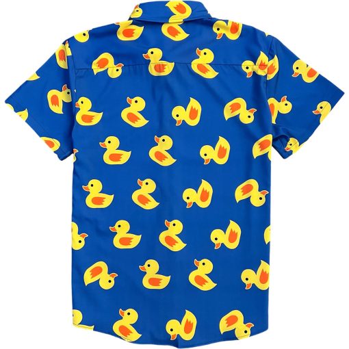 Yellow Rubber Duck Men’s Short Sleeve Button Down Shirt - Image 3