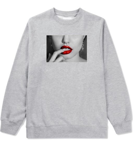 Angelina Red Lips Sexy Crewneck Sweatshirt - Image 2