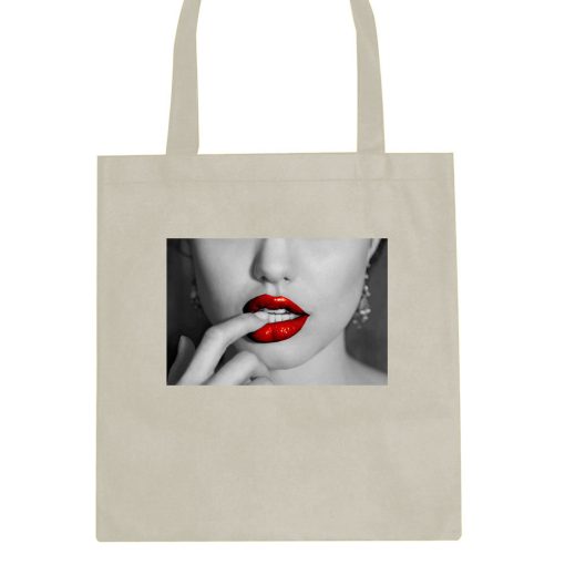 Angelina Red Lips Sexy Tote Bag - Image 3