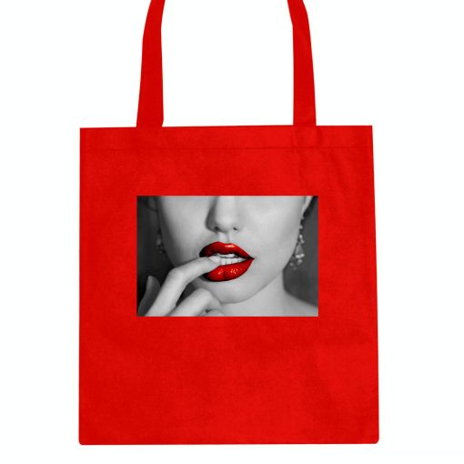 Angelina Red Lips Sexy Tote Bag - Image 4