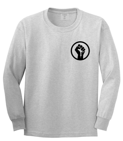 Black Power Fist Long Sleeve T-Shirt - Image 2
