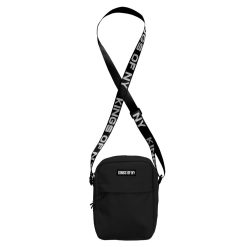Black Logo Mens Small Crossbody Sling Bag