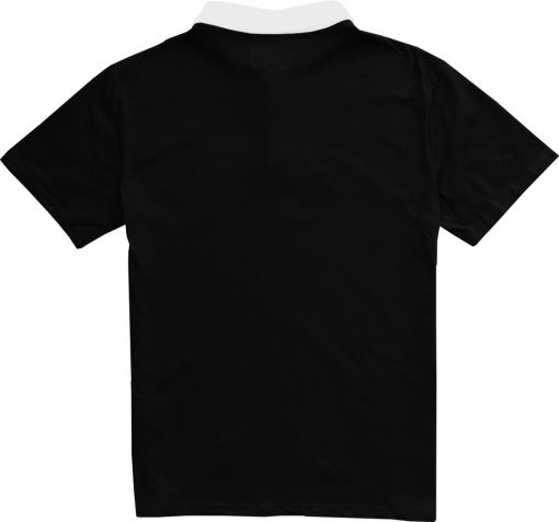 Classic Black and White Striped Mens Short Sleeve Polo Rugby Shirt - Image 2