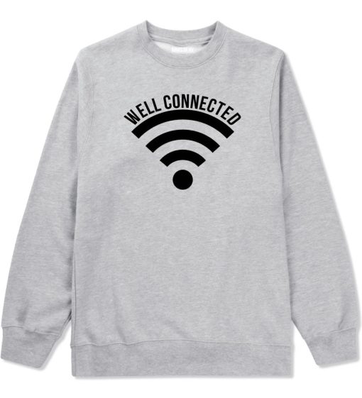 Well Connected Wifi Meme Crewneck Sweatshirt - Image 3