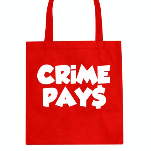 Crime Pays Bubble Letters Money Sign Tote Bag - Image 4