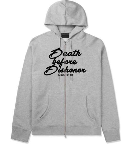 Death Before Dishonor Skulls Zip Up Hoodie - Image 2