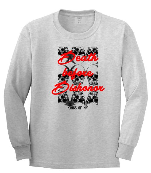Death Before Dishonor Skulls Long Sleeve T-Shirt - Image 3