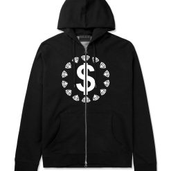 Diamonds Money Sign Logo Zip Up Hoodie Hoody