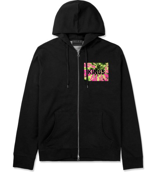 Kings Pink Tie Dye Logo Zip Up Hoodie