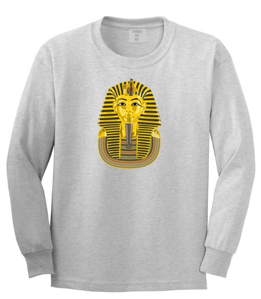 Pharaoh Egypt Gold Egyptian Head Long Sleeve T-Shirt - Image 2