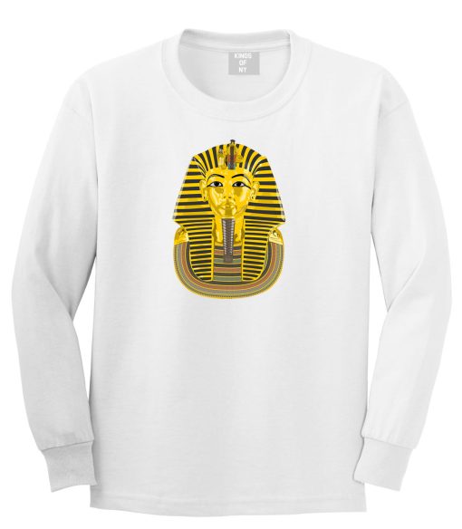 Pharaoh Egypt Gold Egyptian Head Long Sleeve T-Shirt - Image 3