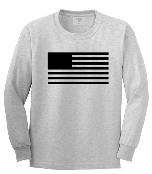 American Flag United States Goth Long Sleeve T-Shirt - Image 2