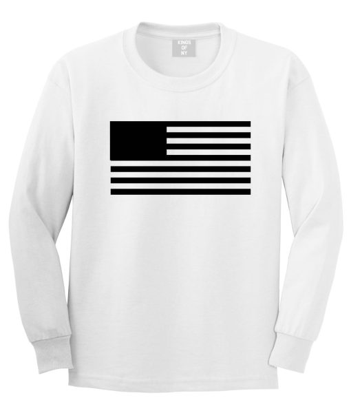 American Flag United States Goth Long Sleeve T-Shirt - Image 3