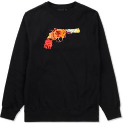 Floral Gun Flower Print Colt 45 Revolver Crewneck Sweatshirt