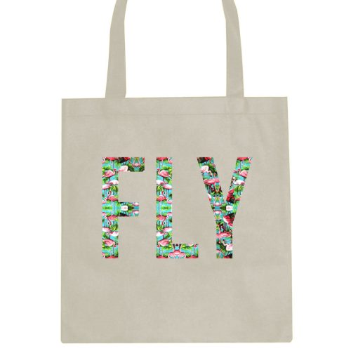 FLY Flamingo Print Summer Tote Bag - Image 3