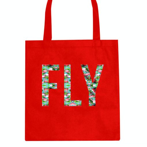 FLY Flamingo Print Summer Tote Bag - Image 4