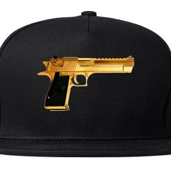Gold Gun 9mm Revolver Chrome 45 Snapback Hat